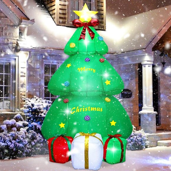 ⚡9ft Christmas Inflatables Christmas Tree with Giftbox Outdoor Decorations - Picture 1 of 7